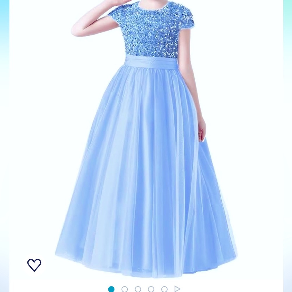 Girls size 8 tulle sequins dress gown party wedding pageant daddy daughter